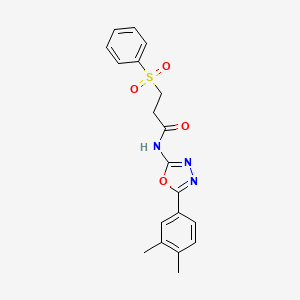 molecular formula C19H19N3O4S B2896807 3-(benzenesulfonyl)-N-[5-(3,4-dimethylphenyl)-1,3,4-oxadiazol-2-yl]propanamide CAS No. 941914-76-7