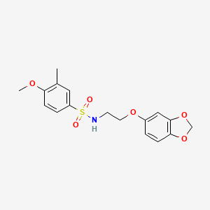 molecular formula C17H19NO6S B2896824 N-(2-(benzo[d][1,3]dioxol-5-yloxy)ethyl)-4-methoxy-3-methylbenzenesulfonamide CAS No. 1105234-69-2
