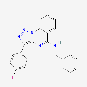 molecular formula C22H16FN5 B2896825 N-benzyl-3-(4-fluorophenyl)-[1,2,3]triazolo[1,5-a]quinazolin-5-amine CAS No. 902483-06-1