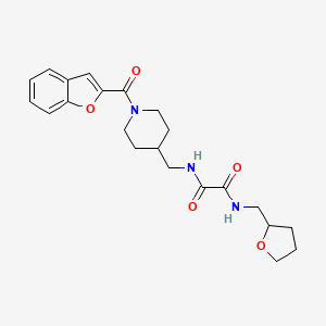 molecular formula C22H27N3O5 B2896837 N'-{[1-(1-benzofuran-2-carbonyl)piperidin-4-yl]methyl}-N-[(oxolan-2-yl)methyl]ethanediamide CAS No. 1327535-13-6