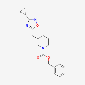 molecular formula C19H23N3O3 B2896839 Benzyl 3-[(3-cyclopropyl-1,2,4-oxadiazol-5-yl)methyl]piperidine-1-carboxylate CAS No. 1705076-14-7