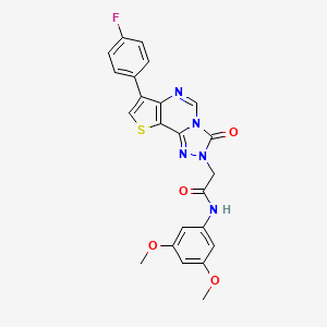 molecular formula C23H18FN5O4S B2896876 N-(3,5-dimethoxyphenyl)-2-(7-(4-fluorophenyl)-3-oxothieno[2,3-e][1,2,4]triazolo[4,3-c]pyrimidin-2(3H)-yl)acetamide CAS No. 1019181-33-9