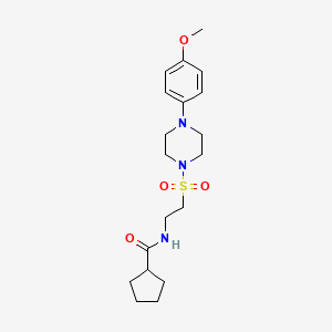 molecular formula C19H29N3O4S B2896886 N-(2-((4-(4-methoxyphenyl)piperazin-1-yl)sulfonyl)ethyl)cyclopentanecarboxamide CAS No. 897619-11-3