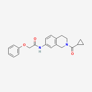 molecular formula C21H22N2O3 B2896904 N-(2-(cyclopropanecarbonyl)-1,2,3,4-tetrahydroisoquinolin-7-yl)-2-phenoxyacetamide CAS No. 955643-20-6