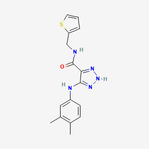 molecular formula C16H17N5OS B2896909 5-[(3,4-DIMETHYLPHENYL)AMINO]-N-[(THIOPHEN-2-YL)METHYL]-1H-1,2,3-TRIAZOLE-4-CARBOXAMIDE CAS No. 1260911-09-8