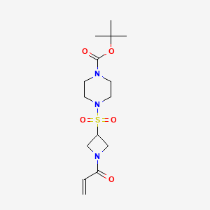 molecular formula C15H25N3O5S B2896955 Tert-butyl 4-(1-prop-2-enoylazetidin-3-yl)sulfonylpiperazine-1-carboxylate CAS No. 2361729-30-6