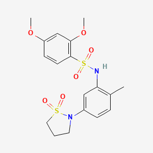 molecular formula C18H22N2O6S2 B2896988 N-(5-(1,1-dioxidoisothiazolidin-2-yl)-2-methylphenyl)-2,4-dimethoxybenzenesulfonamide CAS No. 941899-44-1