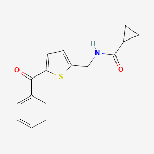 molecular formula C16H15NO2S B2896995 N-[(5-benzoylthiophen-2-yl)methyl]cyclopropanecarboxamide CAS No. 1797190-78-3