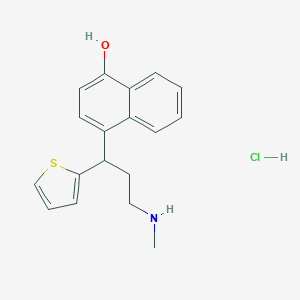 molecular formula C18H20ClNOS B028970 4-[3-(methylamino)-1-(2-thienyl)propyl]-1-Naphthalenol hydrochloride CAS No. 953028-76-7