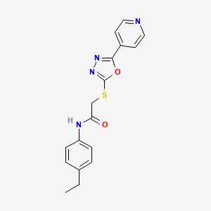 molecular formula C17H16N4O2S B2897007 N-(4-ethylphenyl)-2-{[5-(pyridin-4-yl)-1,3,4-oxadiazol-2-yl]sulfanyl}acetamide CAS No. 539804-86-9