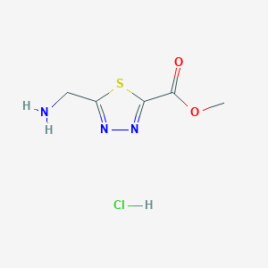 molecular formula C5H8ClN3O2S B2897010 methyl5-(aminomethyl)-1,3,4-thiadiazole-2-carboxylatehydrochloride CAS No. 2470439-32-6