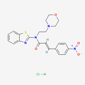 molecular formula C22H23ClN4O4S B2897012 (E)-N-(benzo[d]thiazol-2-yl)-N-(2-morpholinoethyl)-3-(4-nitrophenyl)acrylamide hydrochloride CAS No. 1217234-52-0