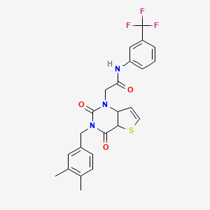 molecular formula C24H20F3N3O3S B2897018 2-{3-[(3,4-dimethylphenyl)methyl]-2,4-dioxo-1H,2H,3H,4H-thieno[3,2-d]pyrimidin-1-yl}-N-[3-(trifluoromethyl)phenyl]acetamide CAS No. 1252901-17-9