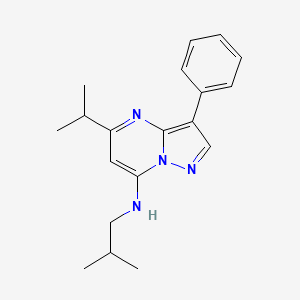molecular formula C19H24N4 B2897033 N-(2-methylpropyl)-3-phenyl-5-(propan-2-yl)pyrazolo[1,5-a]pyrimidin-7-amine CAS No. 890630-23-6