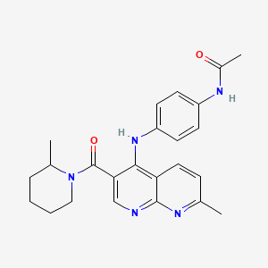 molecular formula C24H27N5O2 B2897043 N-(4-{[7-methyl-3-(2-methylpiperidine-1-carbonyl)-1,8-naphthyridin-4-yl]amino}phenyl)acetamide CAS No. 1251633-63-2