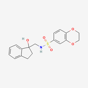 molecular formula C18H19NO5S B2897054 N-[(1-hydroxy-2,3-dihydro-1H-inden-1-yl)methyl]-2,3-dihydro-1,4-benzodioxine-6-sulfonamide CAS No. 1396846-24-4