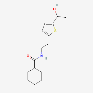 molecular formula C15H23NO2S B2897055 N-(2-(5-(1-hydroxyethyl)thiophen-2-yl)ethyl)cyclohexanecarboxamide CAS No. 2034492-31-2