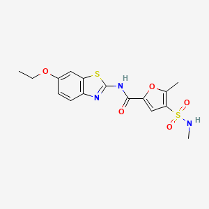 molecular formula C16H17N3O5S2 B2897111 N-(6-ethoxy-1,3-benzothiazol-2-yl)-5-methyl-4-(methylsulfamoyl)furan-2-carboxamide CAS No. 1206989-04-9