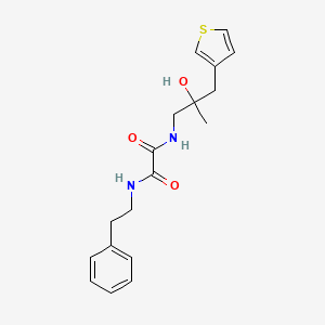 molecular formula C18H22N2O3S B2897168 N-{2-hydroxy-2-[(thiophen-3-yl)methyl]propyl}-N'-(2-phenylethyl)ethanediamide CAS No. 2097914-61-7