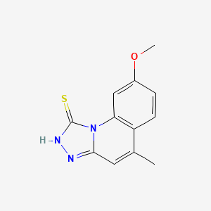 molecular formula C12H11N3OS B2897180 8-Methoxy-5-methyl-[1,2,4]triazolo[4,3-a]quinoline-1-thiol CAS No. 302936-27-2