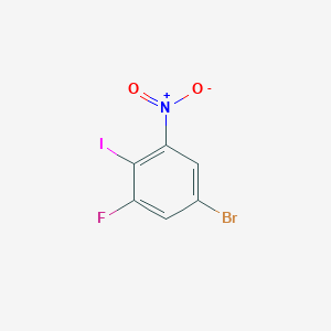 molecular formula C6H2BrFINO2 B2897210 5-bromo-1-fluoro-2-iodo-3-nitrobenzene CAS No. 1805108-33-1