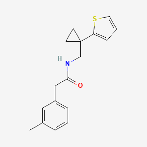 molecular formula C17H19NOS B2897223 N-((1-(thiophen-2-yl)cyclopropyl)methyl)-2-(m-tolyl)acetamide CAS No. 1203189-40-5