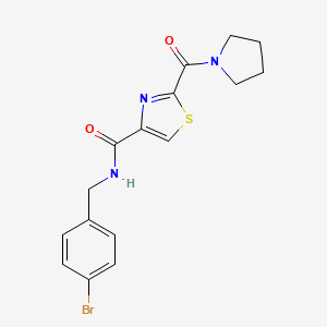 B2897256 N-(4-bromobenzyl)-2-(pyrrolidin-1-ylcarbonyl)-1,3-thiazole-4-carboxamide CAS No. 1251629-07-8