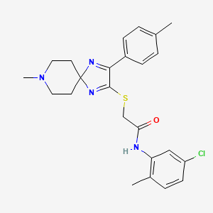 N-(5-chloro-2-methylphenyl)-2-((8-methyl-3-(p-tolyl)-1,4,8-triazaspiro[4.5]deca-1,3-dien-2-yl)thio)acetamide