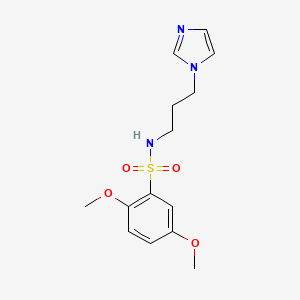molecular formula C14H19N3O4S B2897361 N-(3-imidazol-1-ylpropyl)-2,5-dimethoxybenzenesulfonamide CAS No. 839680-78-3