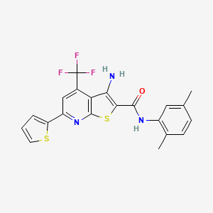 3-amino-N-(2,5-dimethylphenyl)-6-(thiophen-2-yl)-4-(trifluoromethyl)thieno[2,3-b]pyridine-2-carboxamide