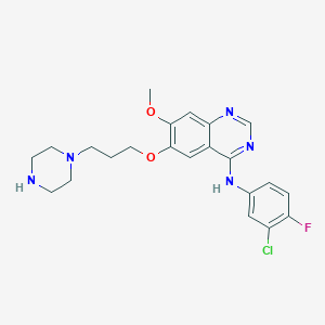 N-(3-Chloro-4-fluorophenyl)-7-methoxy-6-(3-(piperazin-1-yl)propoxy)quinazolin-4-amine