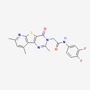 molecular formula C20H16F2N4O2S B2897443 N-(3,4-difluorophenyl)-2-(2,7,9-trimethyl-4-oxopyrido[3',2':4,5]thieno[3,2-d]pyrimidin-3(4H)-yl)acetamide CAS No. 1242967-02-7