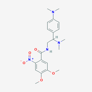 molecular formula C21H28N4O5 B2897454 N-[2-(dimethylamino)-2-[4-(dimethylamino)phenyl]ethyl]-4,5-dimethoxy-2-nitrobenzamide CAS No. 941899-74-7