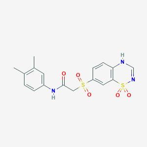 molecular formula C17H17N3O5S2 B2897473 N-(3,4-dimethylphenyl)-2-[(1,1-dioxo-4H-1lambda6,2,4-benzothiadiazin-7-yl)sulfonyl]acetamide CAS No. 1207646-03-4
