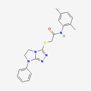 molecular formula C20H21N5OS B2897478 N-(2,5-dimethylphenyl)-2-({7-phenyl-5H,6H,7H-imidazo[2,1-c][1,2,4]triazol-3-yl}sulfanyl)acetamide CAS No. 923179-82-2