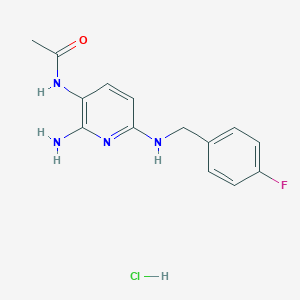 molecular formula C14H16ClFN4O B028975 N-[2-amino-6-[(4-fluorophenyl)methylamino]pyridin-3-yl]acetamide;hydrochloride CAS No. 95777-69-8