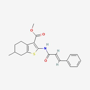 molecular formula C20H21NO3S B2897509 Methyl 2-cinnamamido-6-methyl-4,5,6,7-tetrahydrobenzo[b]thiophene-3-carboxylate CAS No. 302576-84-7