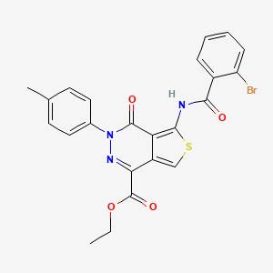 molecular formula C23H18BrN3O4S B2897557 ethyl 5-(2-bromobenzamido)-3-(4-methylphenyl)-4-oxo-3H,4H-thieno[3,4-d]pyridazine-1-carboxylate CAS No. 851948-29-3