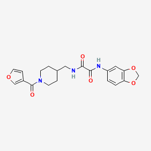 molecular formula C20H21N3O6 B2897559 N-(2H-1,3-benzodioxol-5-yl)-N'-{[1-(furan-3-carbonyl)piperidin-4-yl]methyl}ethanediamide CAS No. 1396674-05-7