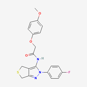 molecular formula C20H18FN3O3S B2897566 N-[2-(4-fluorophenyl)-2H,4H,6H-thieno[3,4-c]pyrazol-3-yl]-2-(4-methoxyphenoxy)acetamide CAS No. 893938-18-6