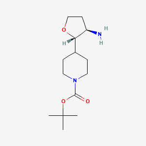 molecular formula C14H26N2O3 B2897580 rac-tert-butyl 4-[(2R,3S)-3-aminooxolan-2-yl]piperidine-1-carboxylate CAS No. 1909294-93-4