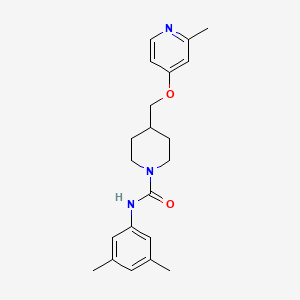 molecular formula C21H27N3O2 B2897651 N-(3,5-Dimethylphenyl)-4-[(2-methylpyridin-4-yl)oxymethyl]piperidine-1-carboxamide CAS No. 2380039-86-9