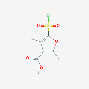 molecular formula C7H7ClO5S B2897656 5-(Chlorosulfonyl)-2,4-dimethylfuran-3-carboxylic acid CAS No. 1507321-63-2