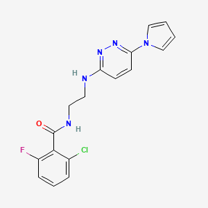 molecular formula C17H15ClFN5O B2897682 N-(2-((6-(1H-pyrrol-1-yl)pyridazin-3-yl)amino)ethyl)-2-chloro-6-fluorobenzamide CAS No. 1396582-83-4