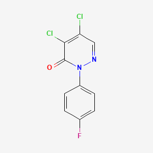 molecular formula C10H5Cl2FN2O B2897683 4,5-Dichloro-2-(4-fluorophenyl)pyridazin-3(2H)-one CAS No. 24725-63-1