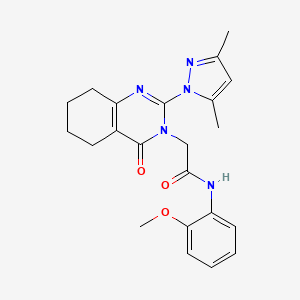 B2897688 2-(2-(3,5-dimethyl-1H-pyrazol-1-yl)-4-oxo-5,6,7,8-tetrahydroquinazolin-3(4H)-yl)-N-(2-methoxyphenyl)acetamide CAS No. 1006784-78-6