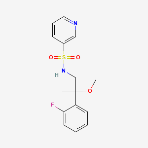 molecular formula C15H17FN2O3S B2897690 N-[2-(2-Fluorophenyl)-2-methoxypropyl]pyridine-3-sulfonamide CAS No. 1797160-24-7