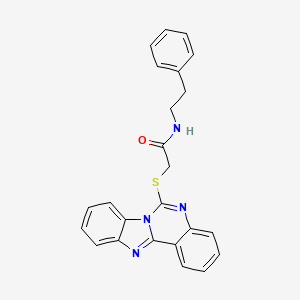 2-(benzimidazo[1,2-c]quinazolin-6-ylthio)-N-(2-phenylethyl)acetamide