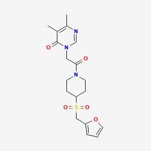 3-(2-(4-((furan-2-ylmethyl)sulfonyl)piperidin-1-yl)-2-oxoethyl)-5,6-dimethylpyrimidin-4(3H)-one