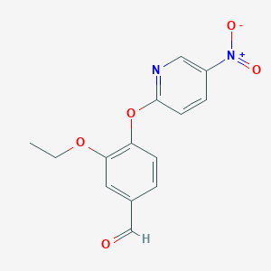 molecular formula C14H12N2O5 B2897733 3-Ethoxy-4-((5-nitropyridin-2-yl)oxy)benzaldehyde CAS No. 702646-74-0